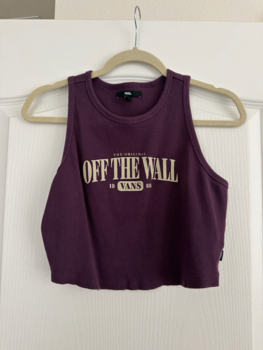 Vans Plum Ribbed 'Off The Wall' Cropped Tank